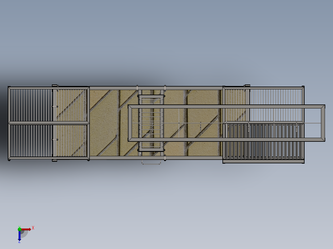 1600x700x1700mm烧烤架俯视图