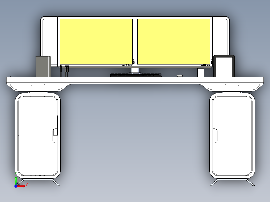 坐立两用式办公桌 IGS前视图
