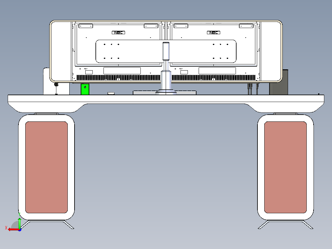 坐立两用式办公桌 IGS后视图