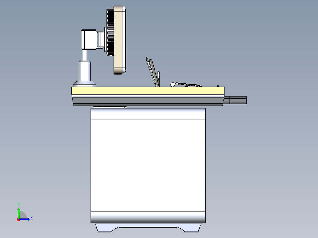 坐立两用式办公桌 IGS左视图