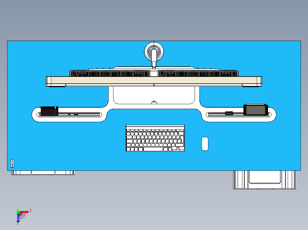 坐立两用式办公桌 IGS俯视图