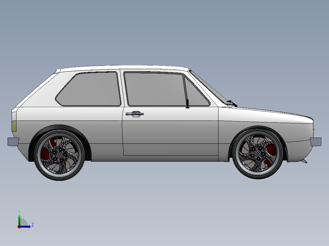 高尔夫 Mk1 车身外壳--sw左视图