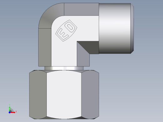 卡套式工业通用硬管接头EO_Swivel_nut_elbow_EW10LOMDCF前视缩略图