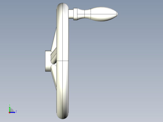 鋁合金手輪(旋轉把手)2459-3D多系列多零件图纸模型左视缩略图