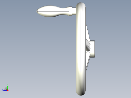 鋁合金手輪(旋轉把手)2459-3D多系列多零件图纸模型右视缩略图