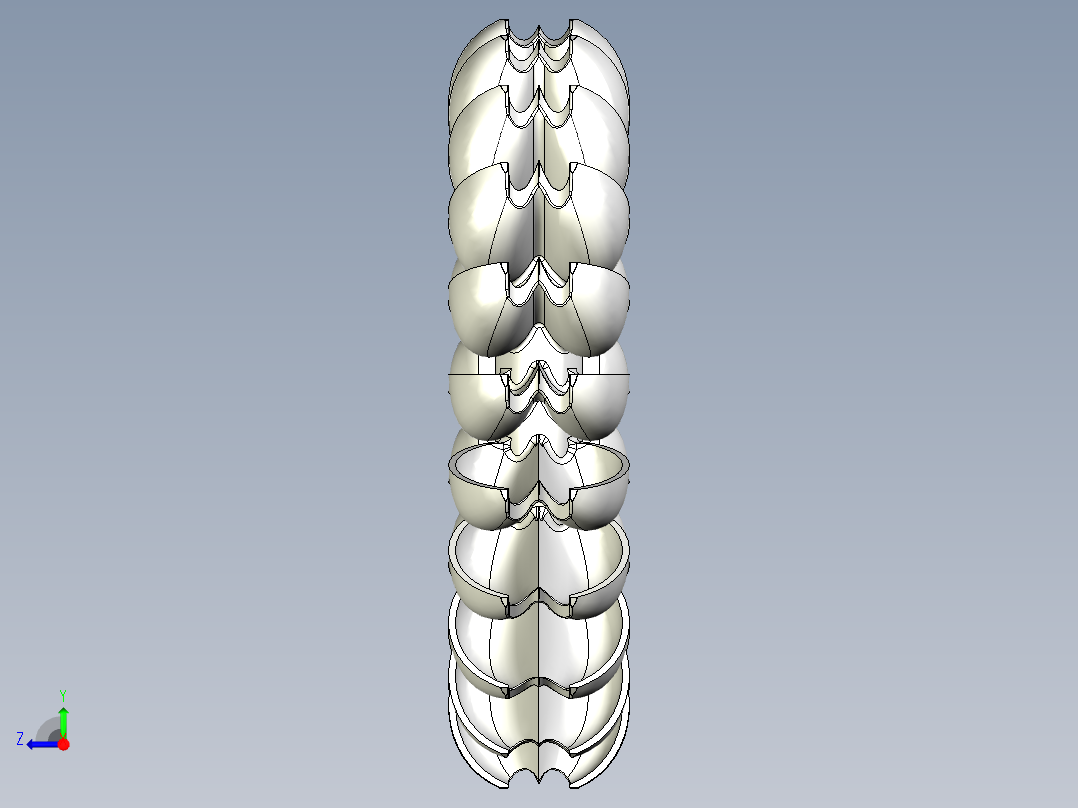 冲击式水轮机转轮右视图