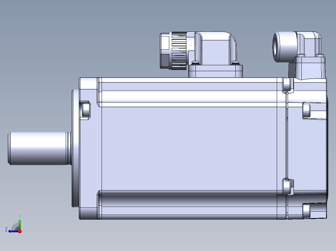 汇川电机（400w中惯量普通）MS1H4-40B30CB-A331Z 外形图右视图