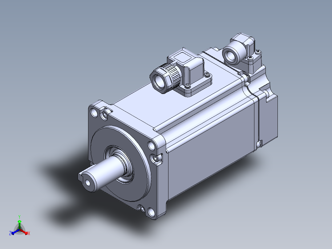 汇川电机（400w中惯量普通）MS1H4-40B30CB-A331Z 外形图正等轴测图