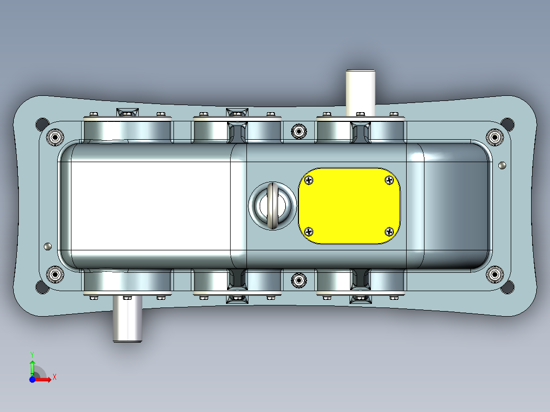 2 STAGE二级斜齿轮减速箱前视图