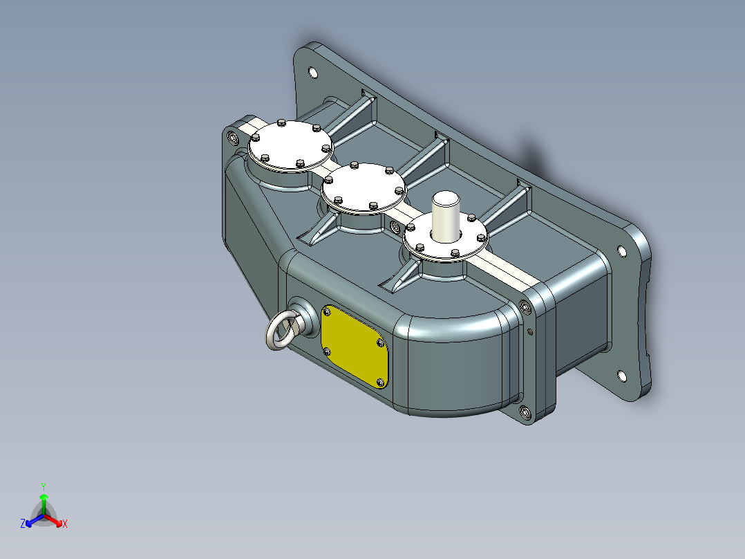 2 STAGE二级斜齿轮减速箱正等轴测图