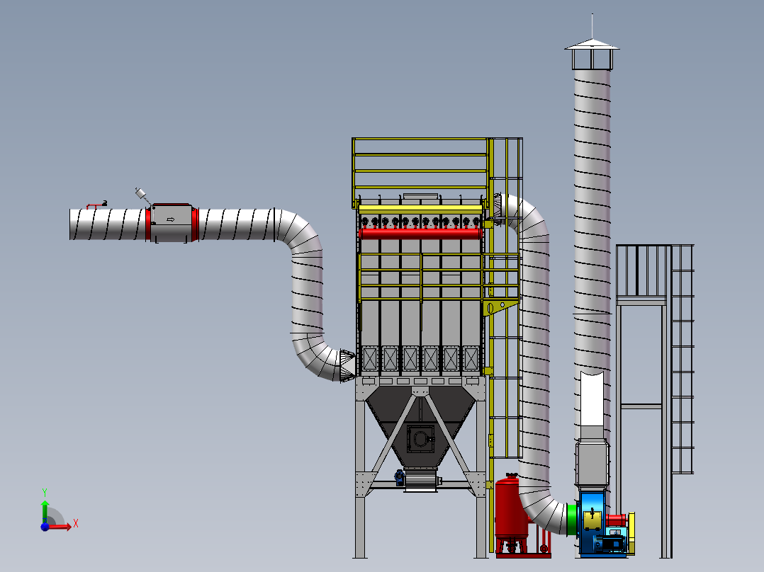 144袋-拼装除尘器前视图