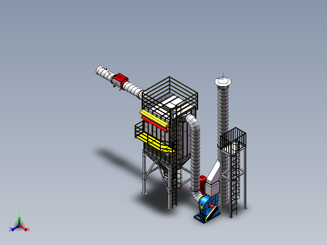 144袋-拼装除尘器正等轴测图