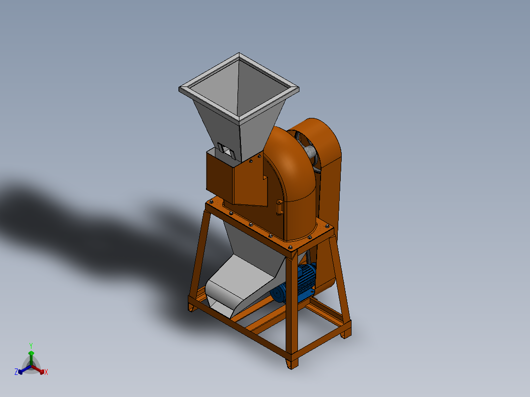 磨粉机正等轴测图
