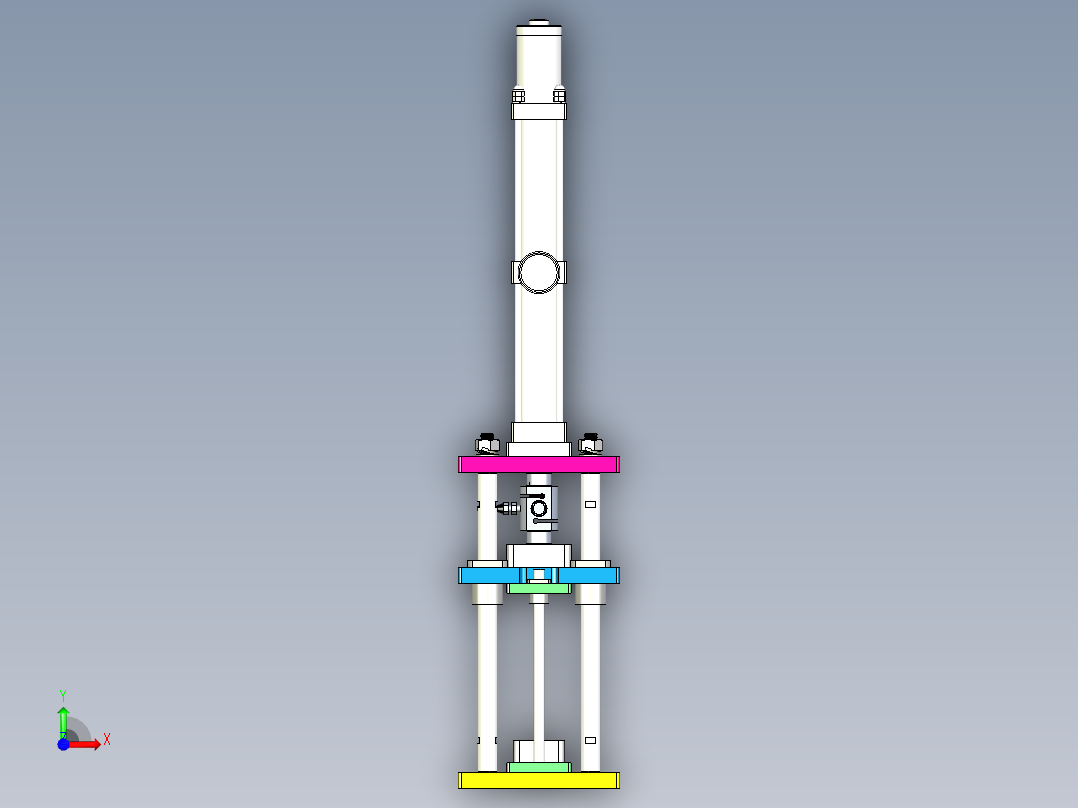 压合机构模型前视图