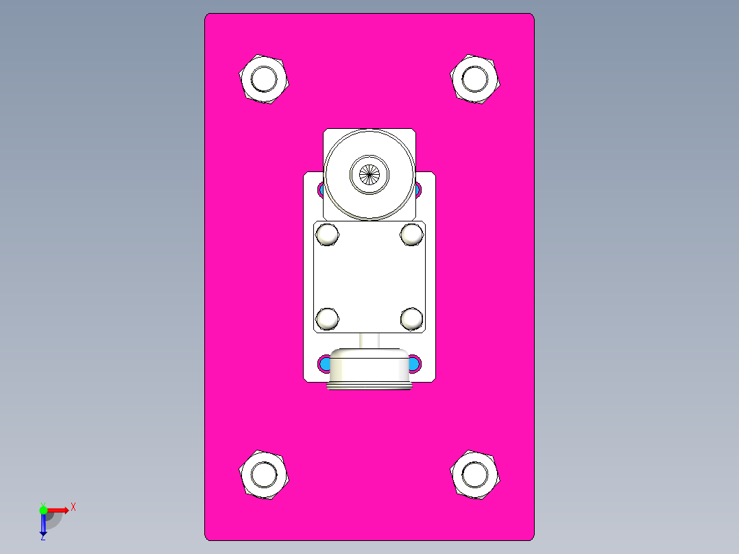 压合机构模型俯视图