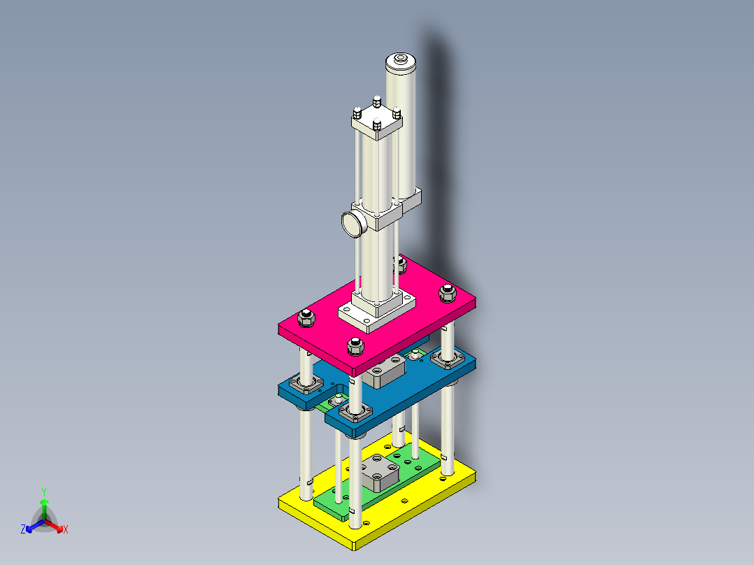 压合机构模型正等轴测图
