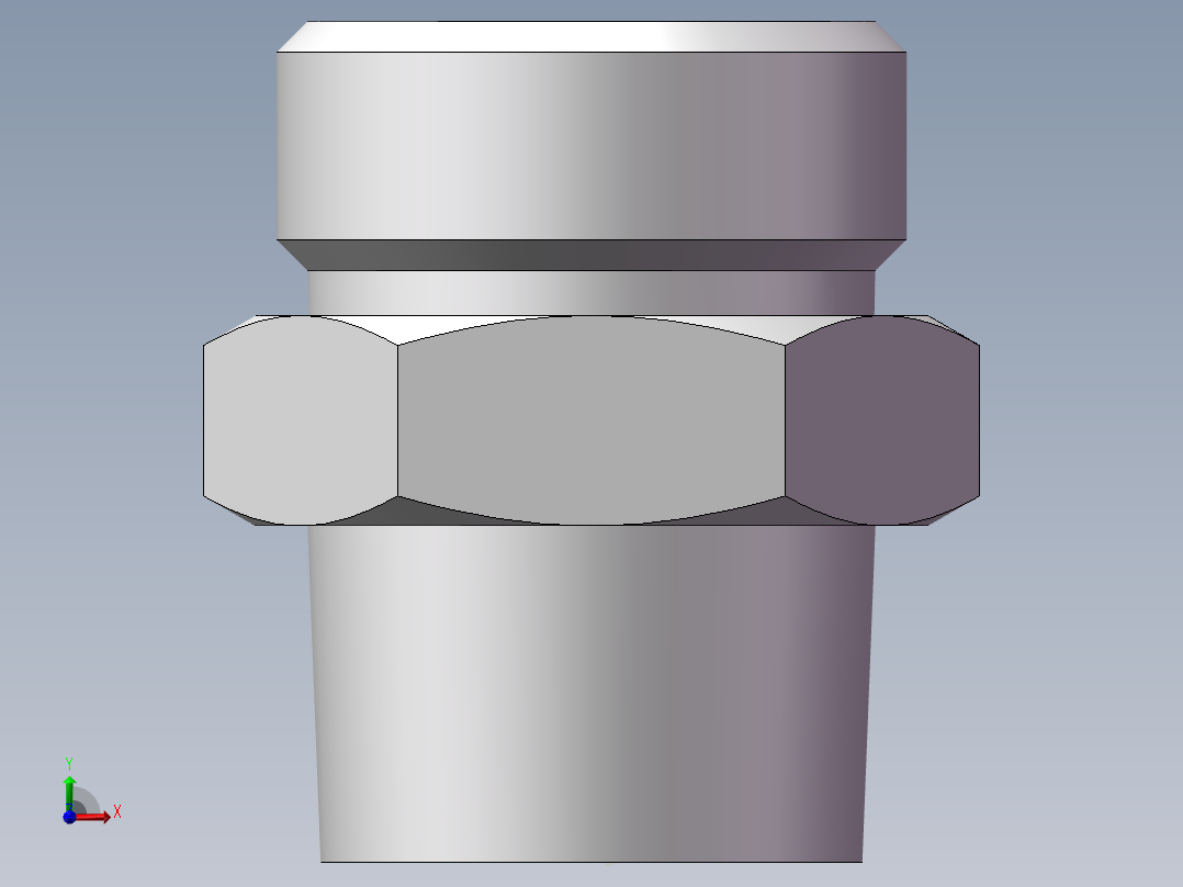 英制锥管螺纹直接头、1DT-30-12SP前视图