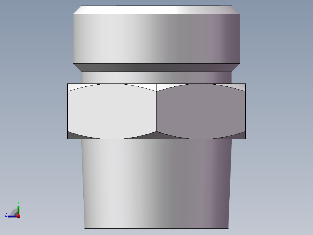 英制锥管螺纹直接头、1DT-30-12SP右视图