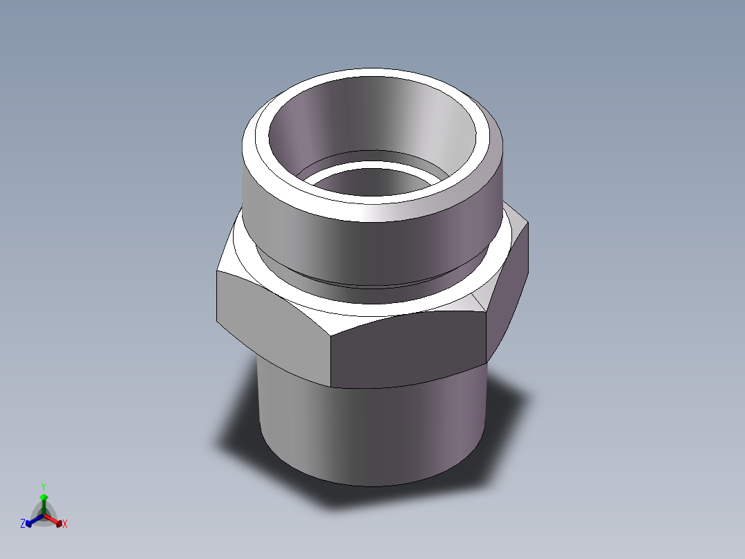 英制锥管螺纹直接头、1DT-30-12SP正等轴测图