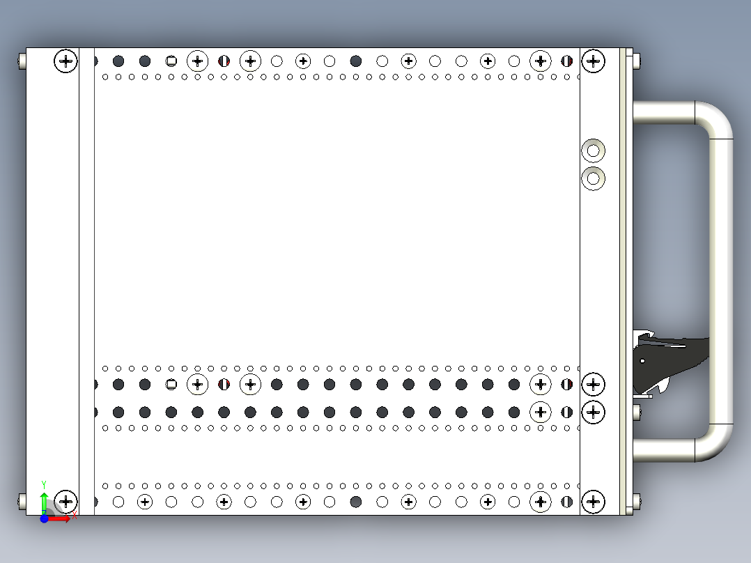 4U×19吋×230mm插箱模型前视图