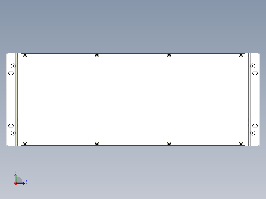 4U×19吋×230mm插箱模型左视图