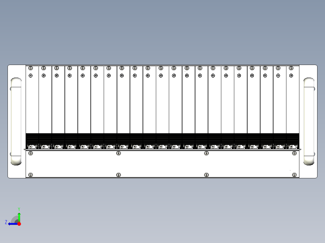 4U×19吋×230mm插箱模型右视图