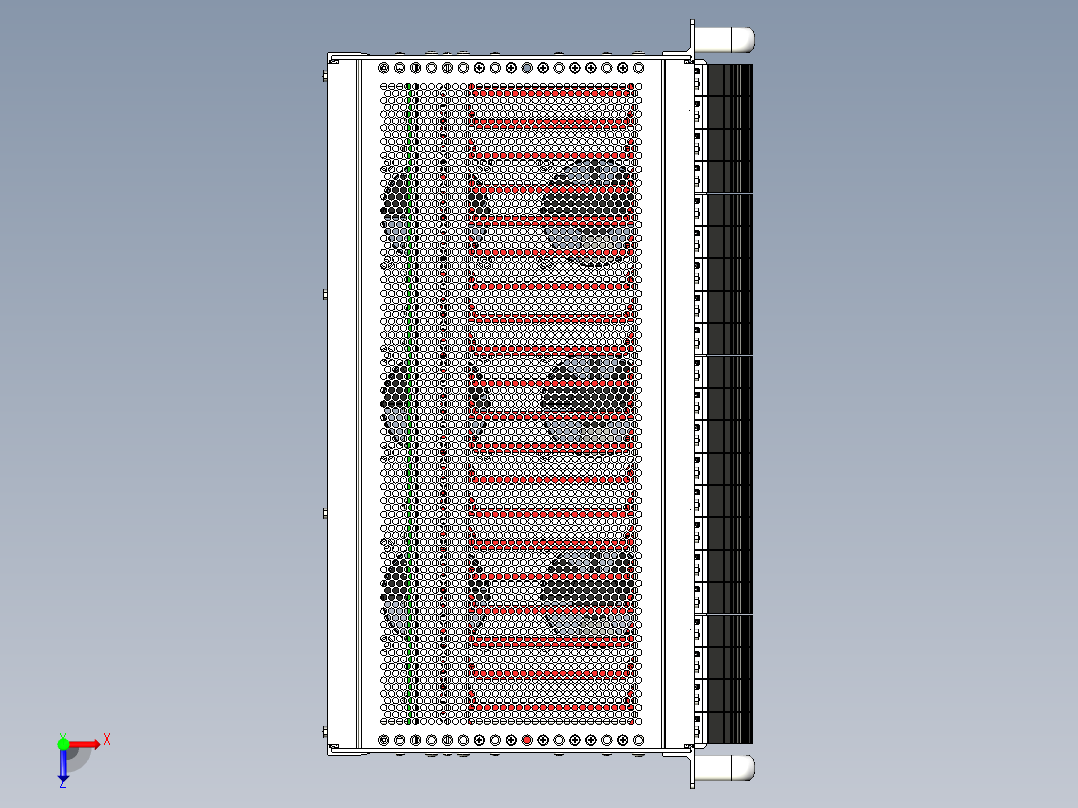 4U×19吋×230mm插箱模型俯视图