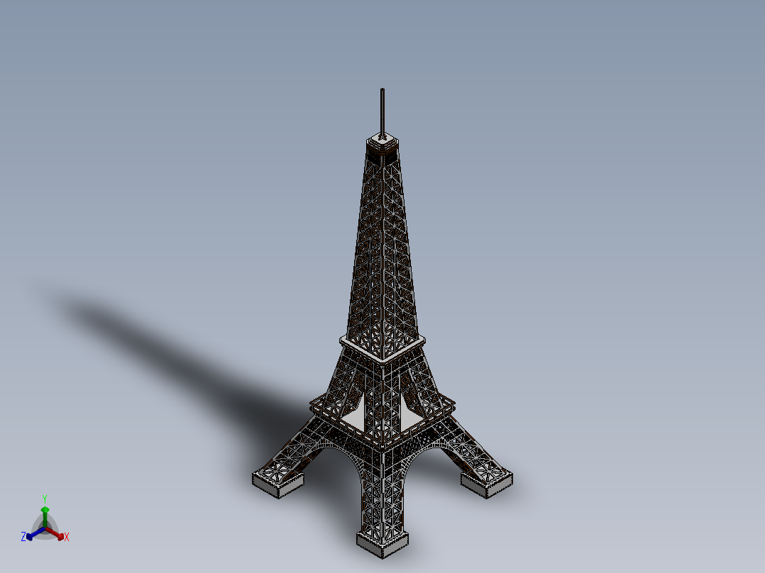 埃菲尔铁塔(4)正等轴测图