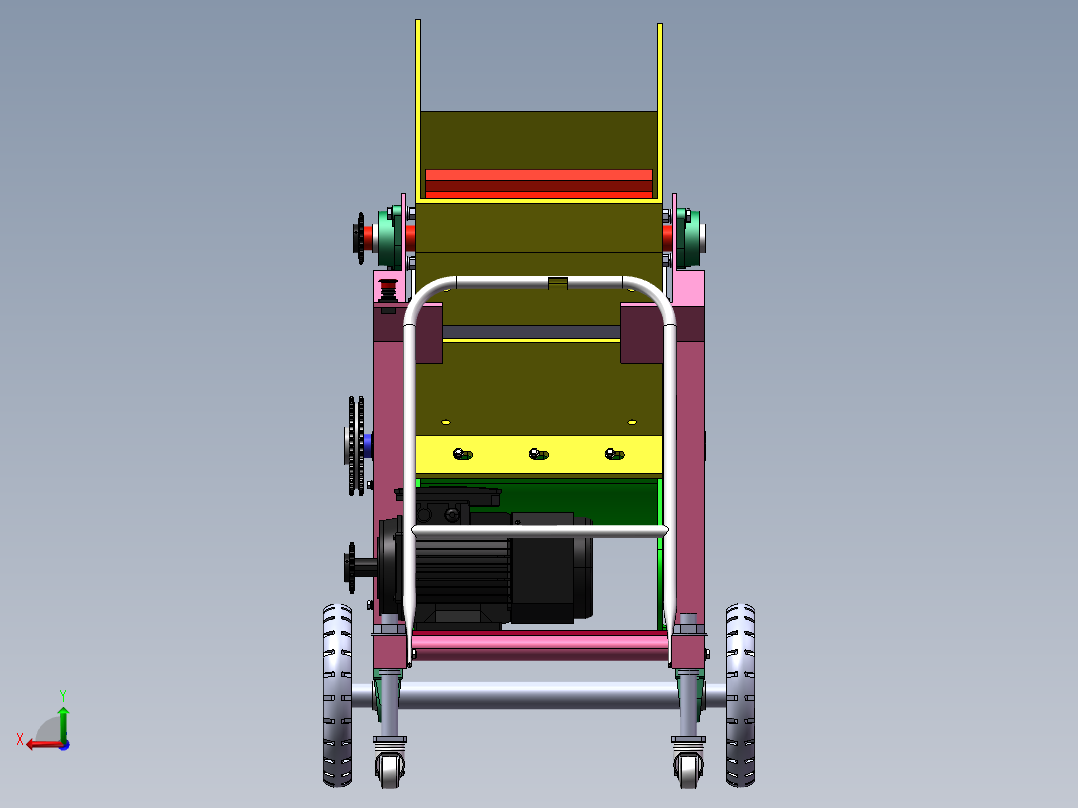 果木粉碎机后视图