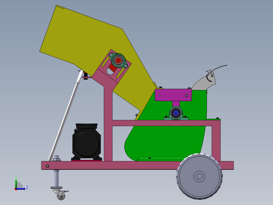果木粉碎机左视图