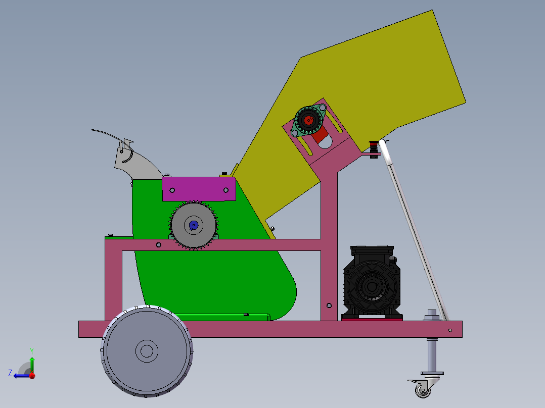 果木粉碎机右视图