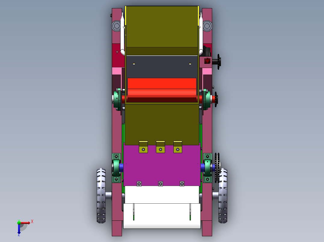 果木粉碎机俯视图