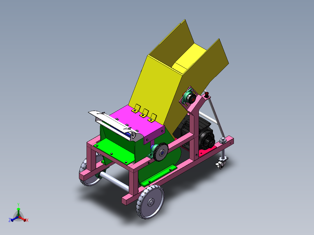果木粉碎机正等轴测图