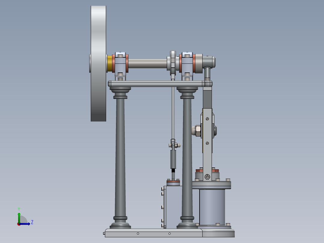 蒸汽机steam-engine-with-sliding-crosshead-1831-模型格式为 sw左视图