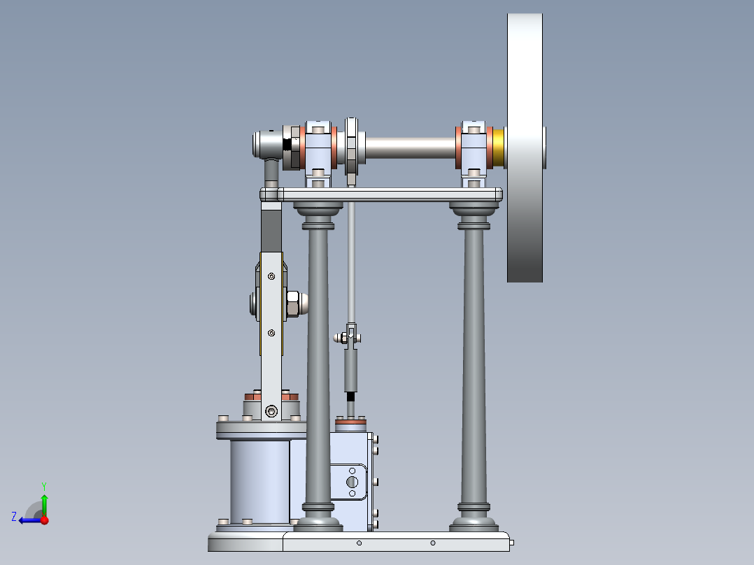 蒸汽机steam-engine-with-sliding-crosshead-1831-模型格式为 sw右视图