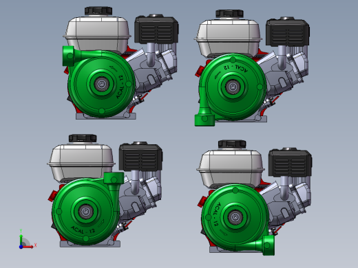 4款GE-650汽油机驱动的离心泵模型