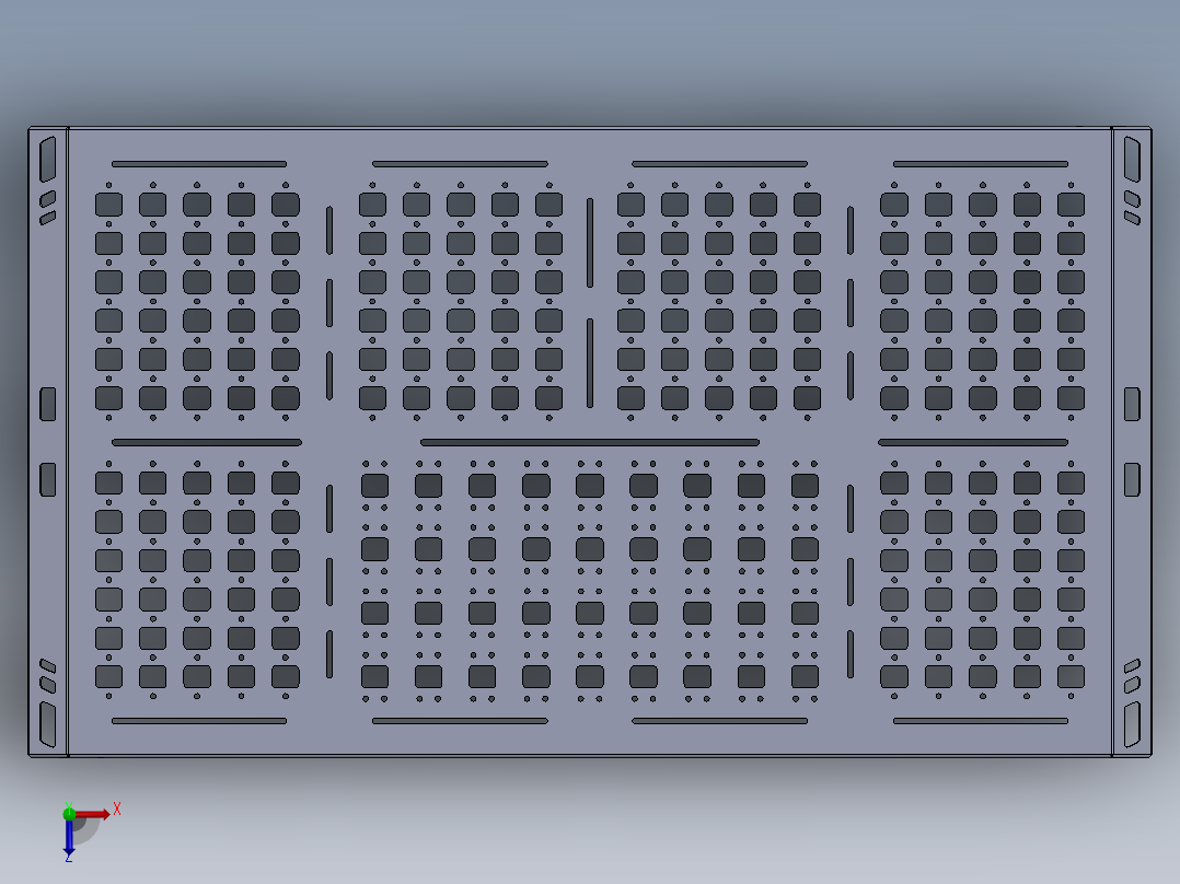 车顶帐篷 Molle 面板架俯视图