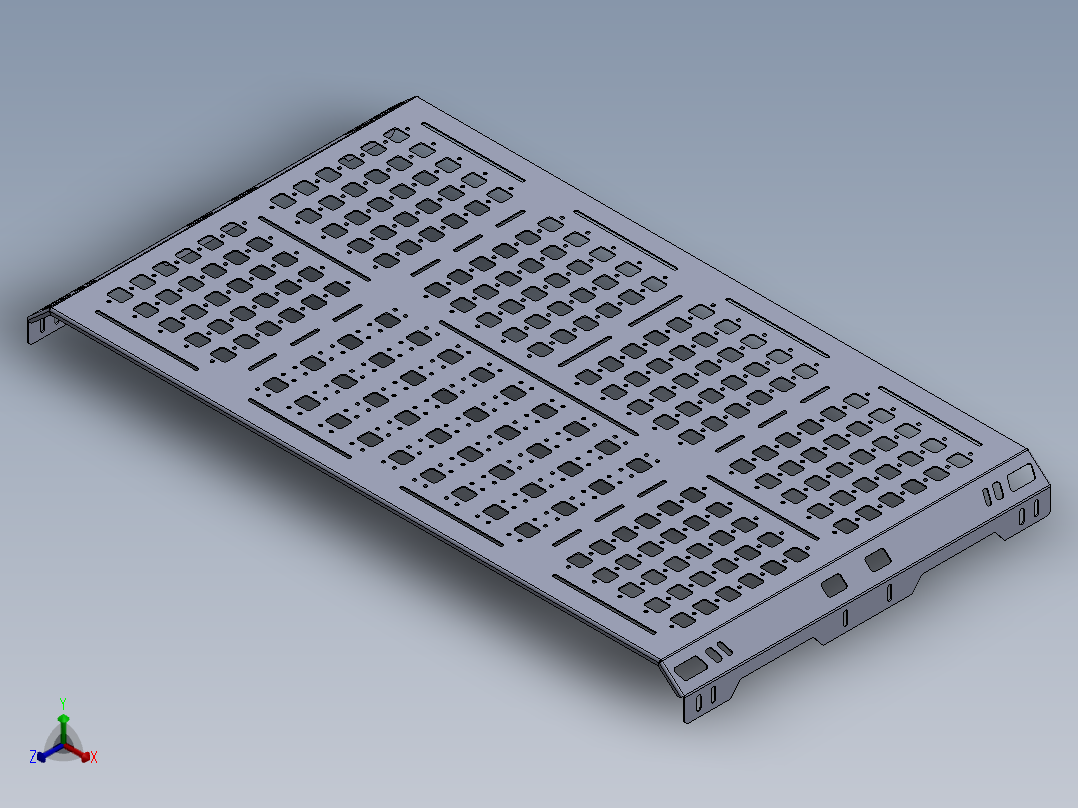 车顶帐篷 Molle 面板架正等轴测图