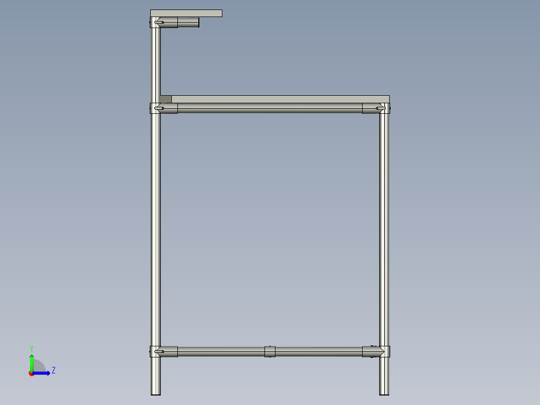 2513号办公桌左视图