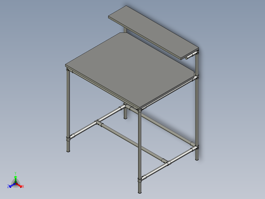2513号办公桌正等轴测图