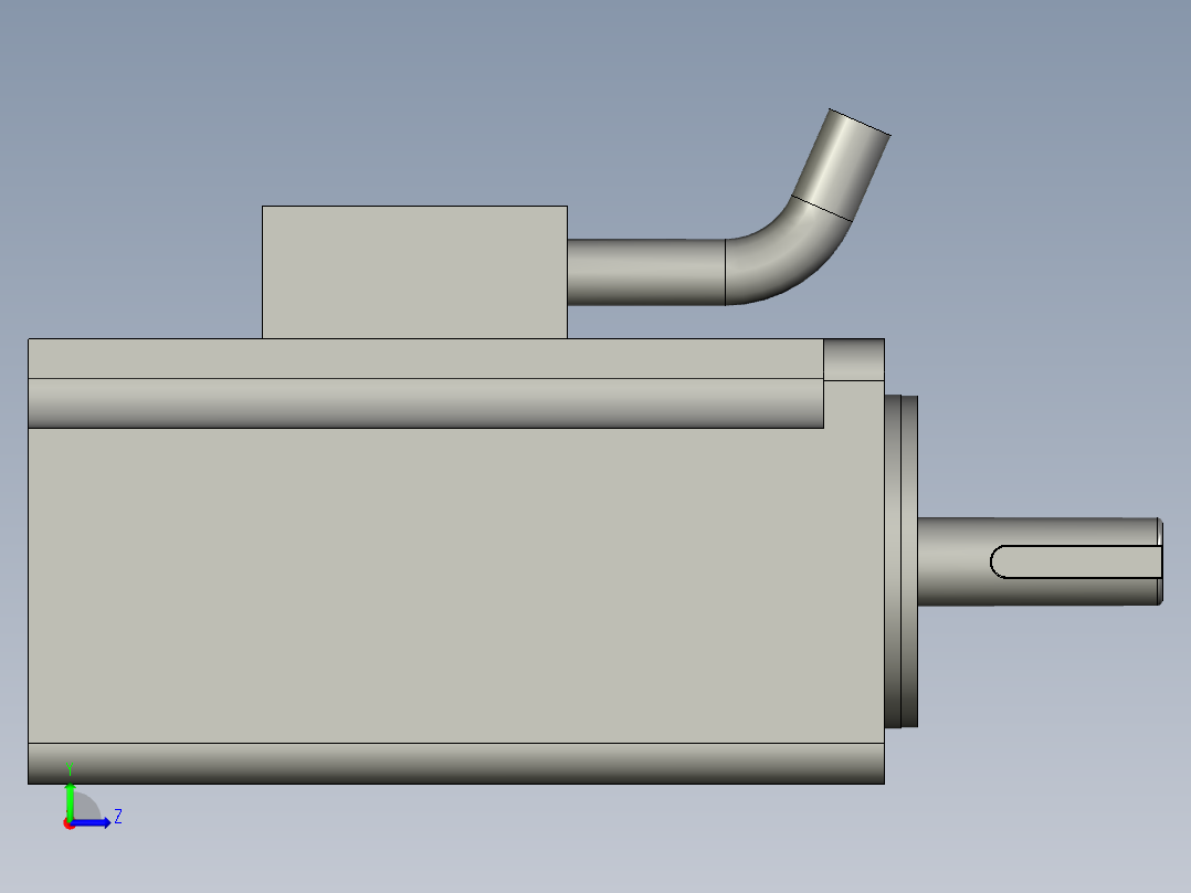 套管送线伺服SGM7J-01AFC6S电机左视图