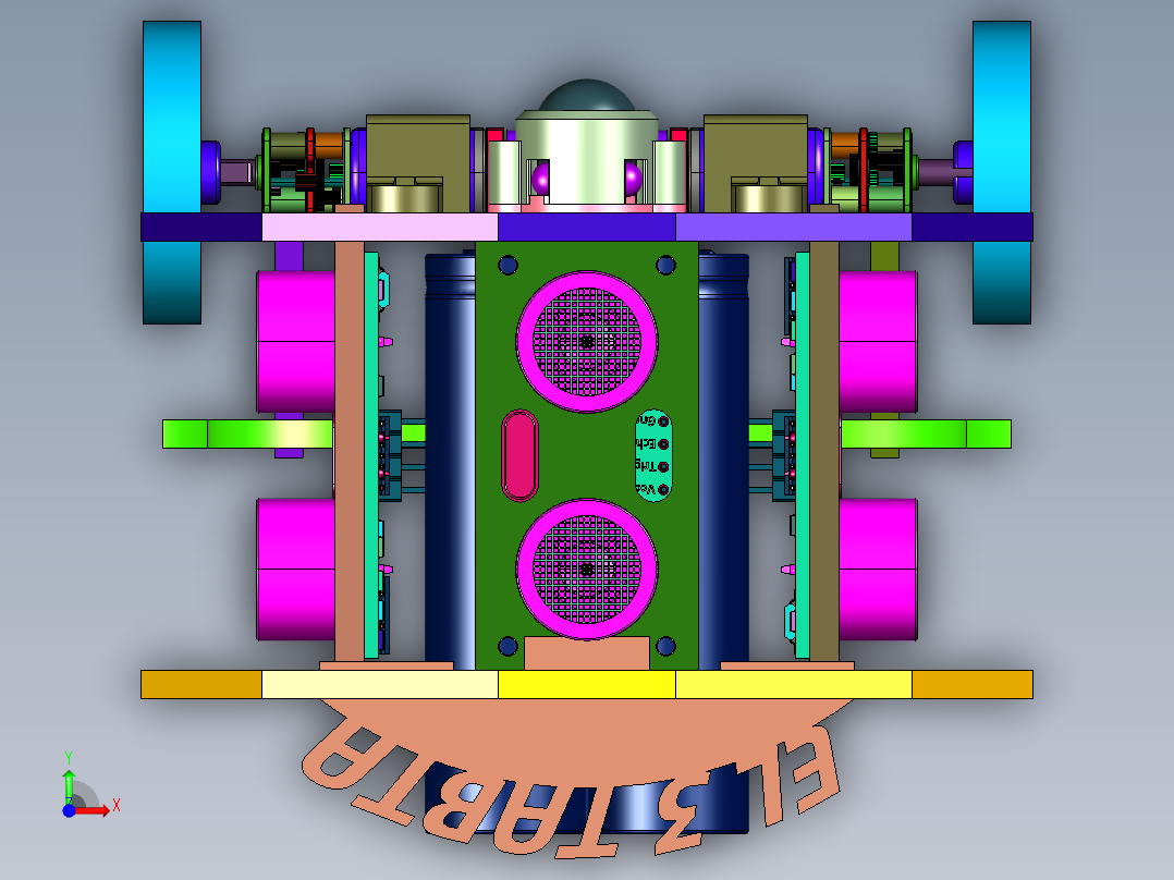 3轮超声波机器人前视图
