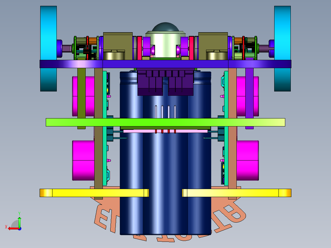 3轮超声波机器人后视图