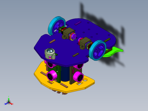 3轮超声波机器人正等轴测缩略图