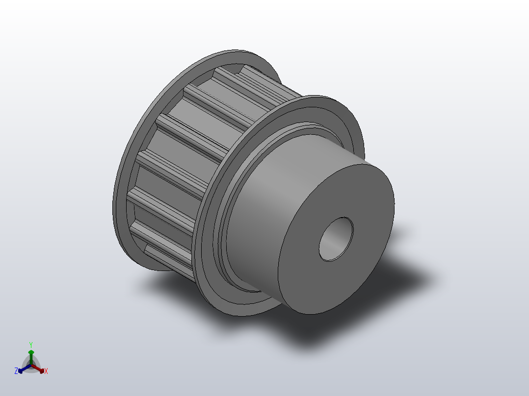小凸缘型梯形齿同步带轮AT10型_SAT10DC-15-20-dc10-A正等轴测图