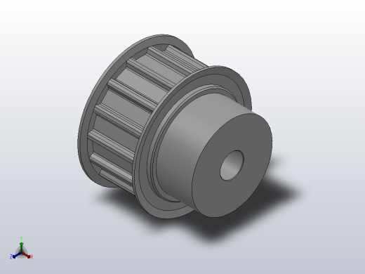 小凸缘型梯形齿同步带轮AT10型_SAT10DC-15-20-dc10-A正等轴测缩略图