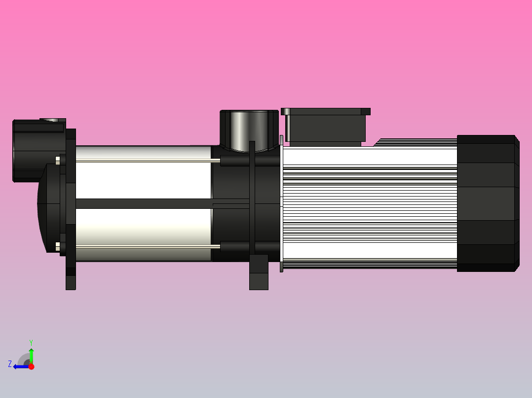 水平增压泵右视图