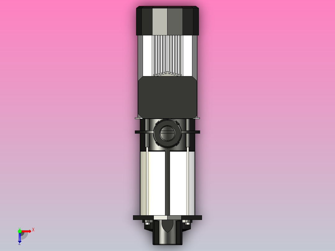 水平增压泵俯视图