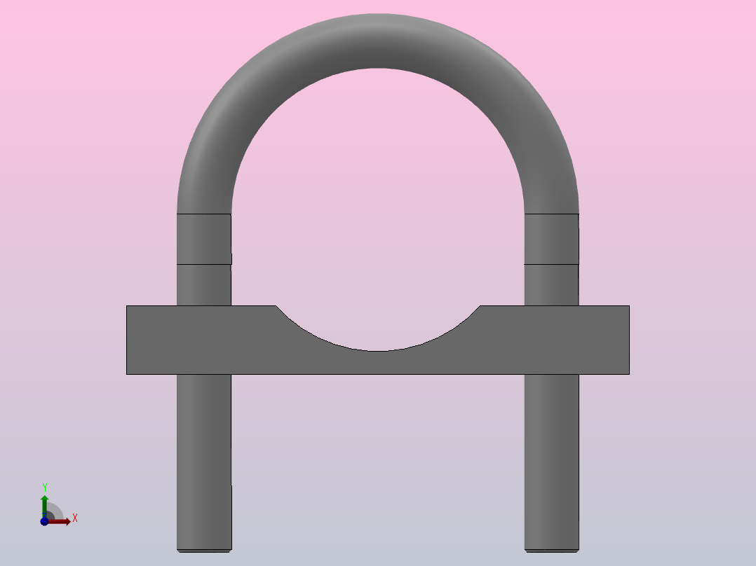 D型管子卡箍_D64-60前视图