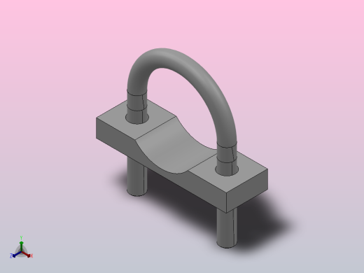 D型管子卡箍_D64-60正等轴测缩略图